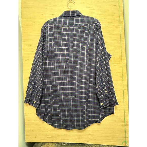 Ralph Lauren Mens L Plaid Button Down Shirt Long‎ Sleeve Red Green Blue Polo - Picture 4 of 7